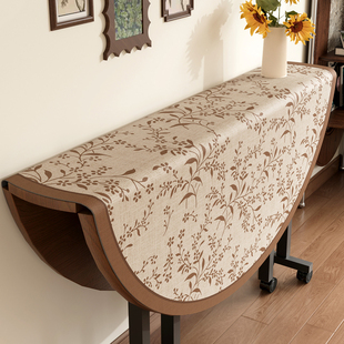 中古风可折叠桌垫圆形桌布防水防油免洗椭圆形餐桌茶几台面保护垫