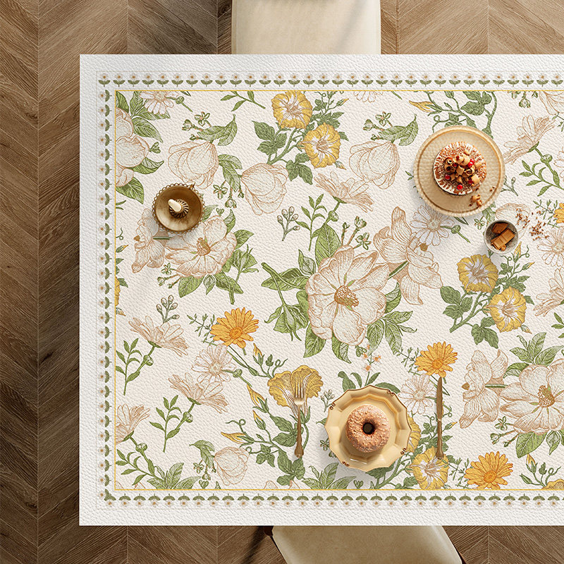 美式复古高级感餐桌垫防水防油免洗PVC皮革桌布防烫硅胶茶几台布,居家布艺,桌布,淘宝优惠券,粉丝福利购,淘宝优惠卷