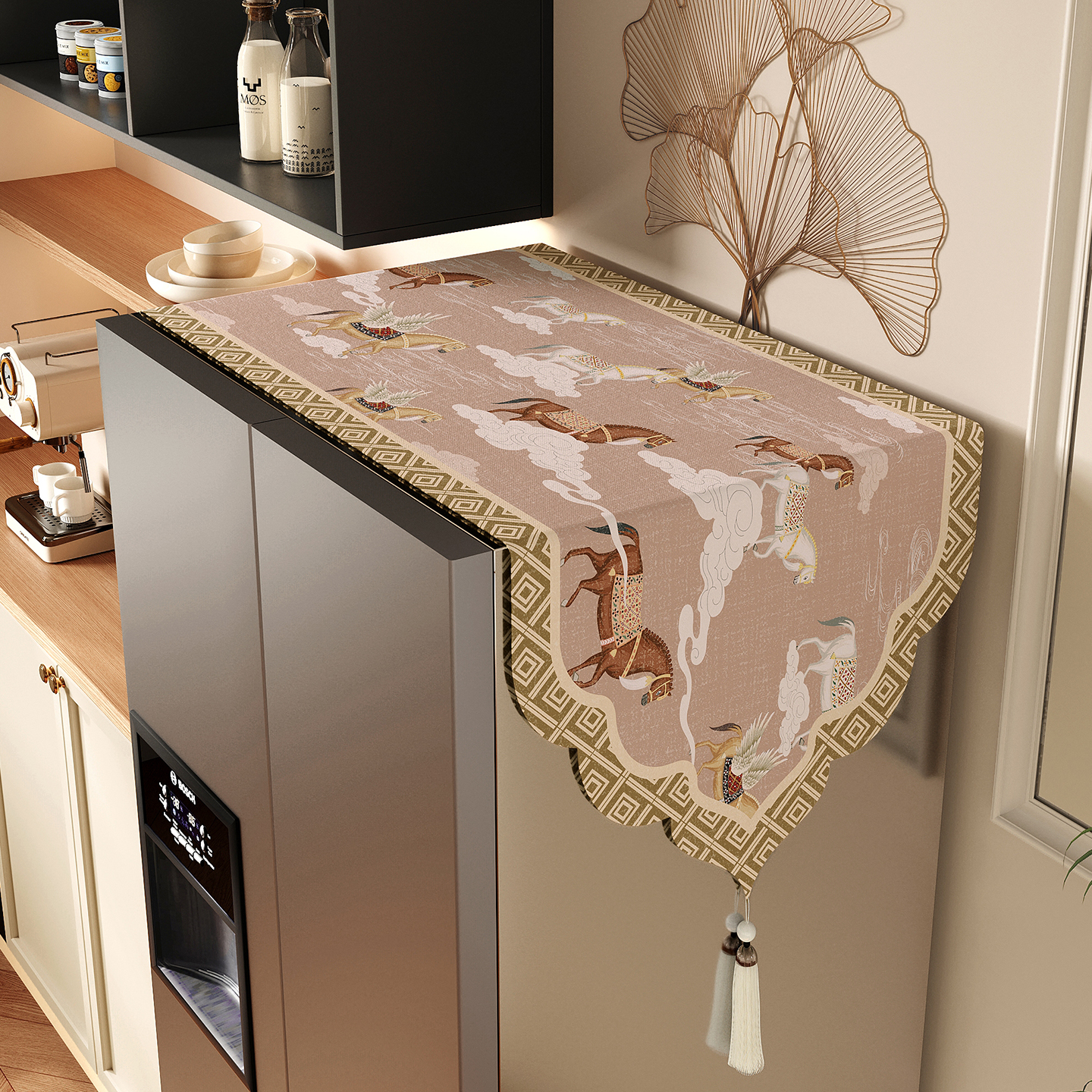 新款冰箱顶部防尘罩盖布单双开门冰柜遮灰盖巾微波炉洗衣机遮尘布