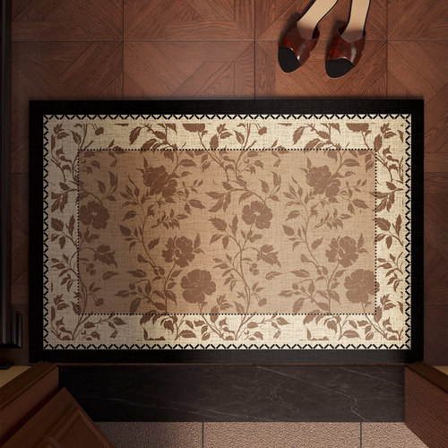 美式复古入户门地垫轻奢高级感进门玄关地毯pvc免洗耐脏防滑脚垫