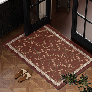 复古风入户门地垫高级感进门门口玄关蹭土丝圈脚垫耐脏防滑地毯