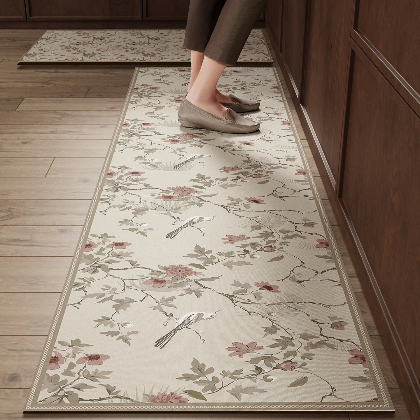 新中式硅藻泥厨房专用防滑地垫吸水吸油脚垫家用2025新款地毯垫子