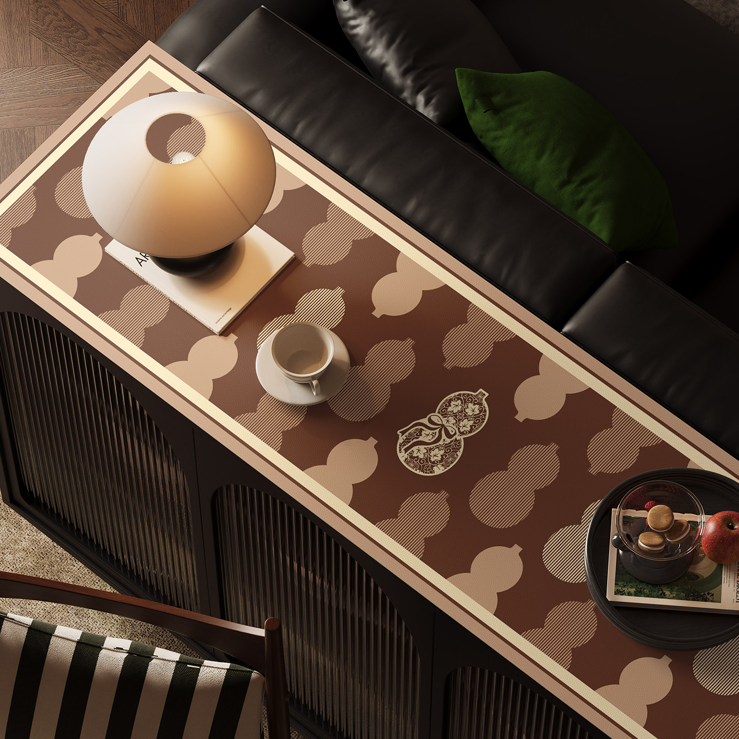 餐边柜桌垫轻奢高级感免洗电视柜盖布鞋柜酒柜长条台面保护垫子