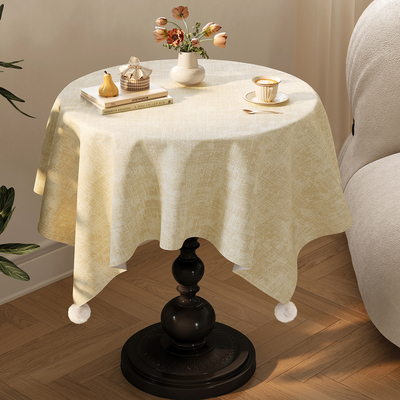 法式复古小圆桌桌布轻奢高级感2025新款圆形茶几盖布装饰氛围感