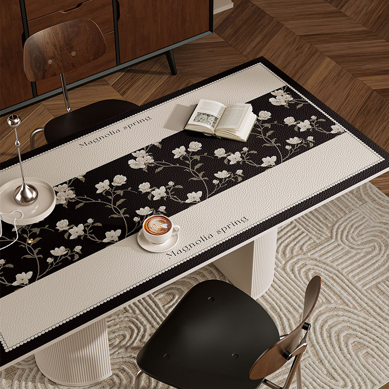 法式餐桌垫轻奢高级感免洗防油防水防烫皮革茶几桌布台面保护垫子,居家布艺,桌布,淘宝优惠券,粉丝福利购,淘宝优惠卷