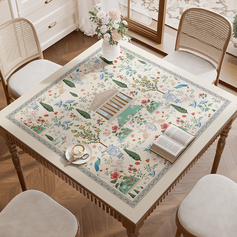 方桌桌布轻奢高级感正方形皮革桌垫防油防水免洗桌面垫茶几餐桌垫