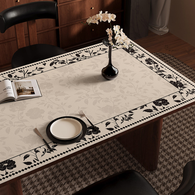 中古风餐桌垫复古轻奢高级感茶几桌布免洗防水防油防烫桌面保护垫