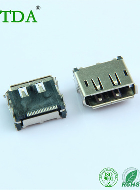 DP母座2.0 2.1连接器接口SMT贴片20PIN四脚插板插Display Port