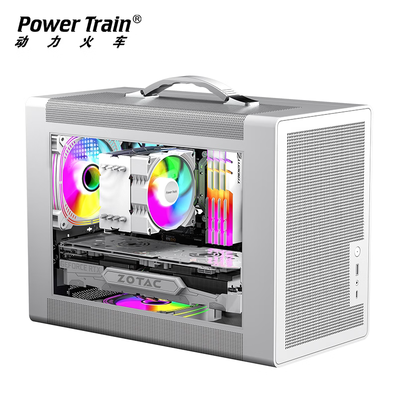 动力火车 未知玩家P60 MATX 手提便携 小机箱电脑机箱ATX电源侧透图片