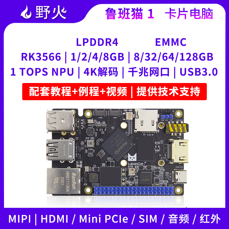 野火开发板卡片电脑图像处理器