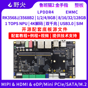 野火鲁班猫2工业级瑞芯微RK3568J商业级RK3568开发板人工智能安卓
