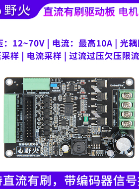 野火直流有刷驱动板 电流 速度 位置PID3环控制 高精度电机驱动板