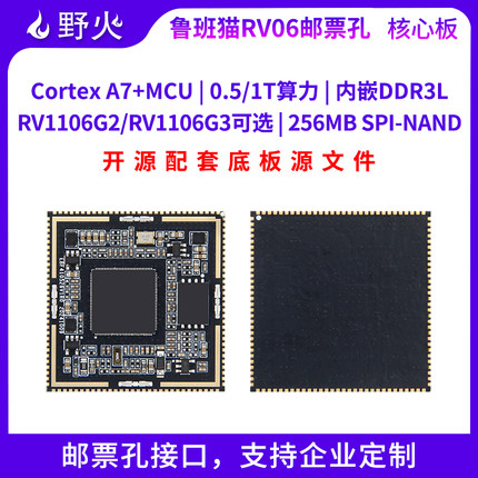 野火瑞芯微RV1106核心板Linux开发板 视觉处理人脸识别智能门锁板