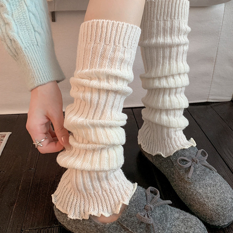 初田町JK套女木耳边纯色针织毛线中筒辣妹千禧风y2k小腿过膝腿套,女士内衣/男士内衣/家居服,长筒袜,淘宝优惠券,粉丝福利购,淘宝优惠卷