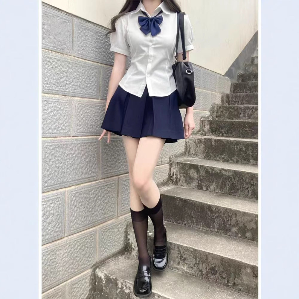 服上衣短袖原创正版夏季学院风泡泡袖白色衬衣套装女初田町JK制服