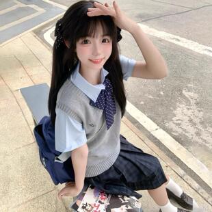 花千猪原创小芥中背 JK多色马甲针织棉毛衣日系jk制服上衣秋冬季