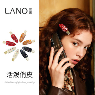 兰诺醋酸发夹女后脑勺2025新款 高端夹子侧边夹刘海对夹鸭嘴夹发饰