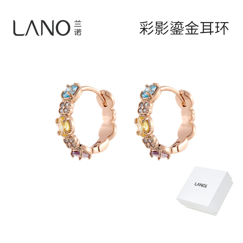 兰诺玫瑰金耳钉女款2026新款爆款高级感精致小巧耳扣耳圈耳环耳饰