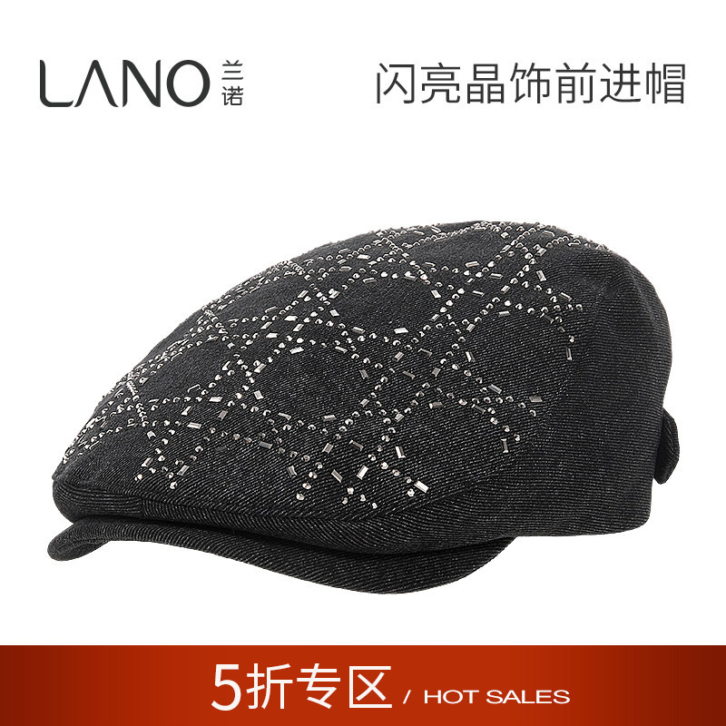兰诺镶钻前进帽女贝雷帽图片