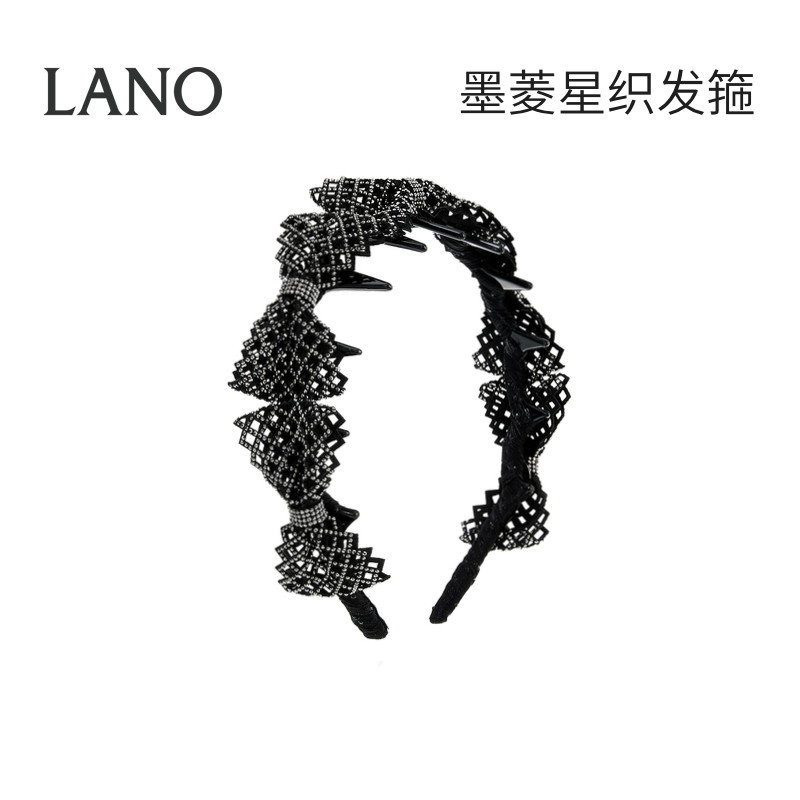 兰诺镶钻蝴蝶结黑色发箍头箍女带齿2026新款不勒头高颅顶发卡头饰图片