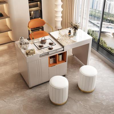 阳台茶桌椅小茶台可移动伸缩多功能茶车客厅家用小户型岩板泡茶桌