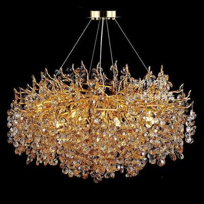 豪华别墅水晶吊灯树枝餐厅简美奢华高档客厅大灯法式大厅水晶灯具