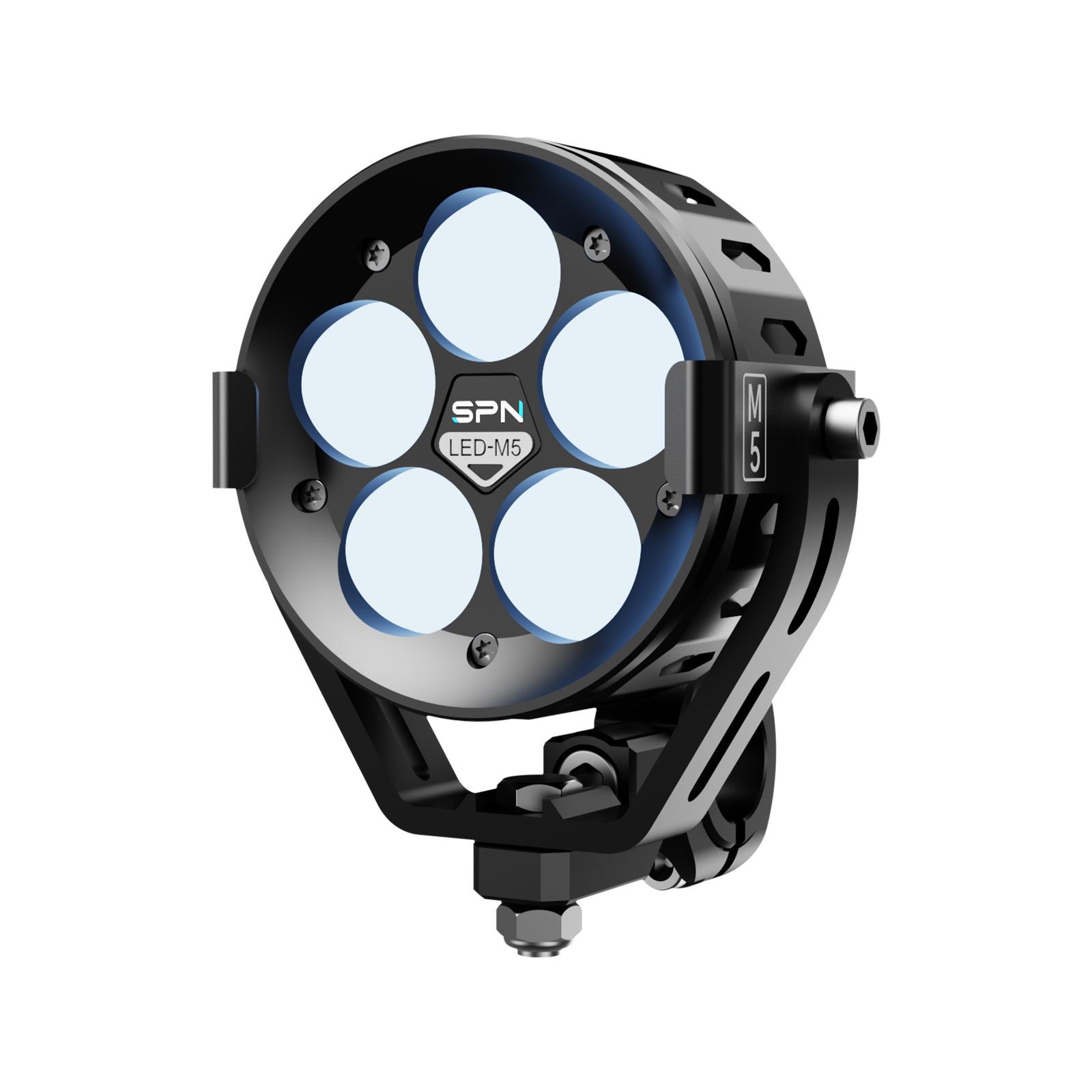 石栏SPN摩托车射灯led四珠五珠七珠辅助灯铺路灯改装强光远近光M7