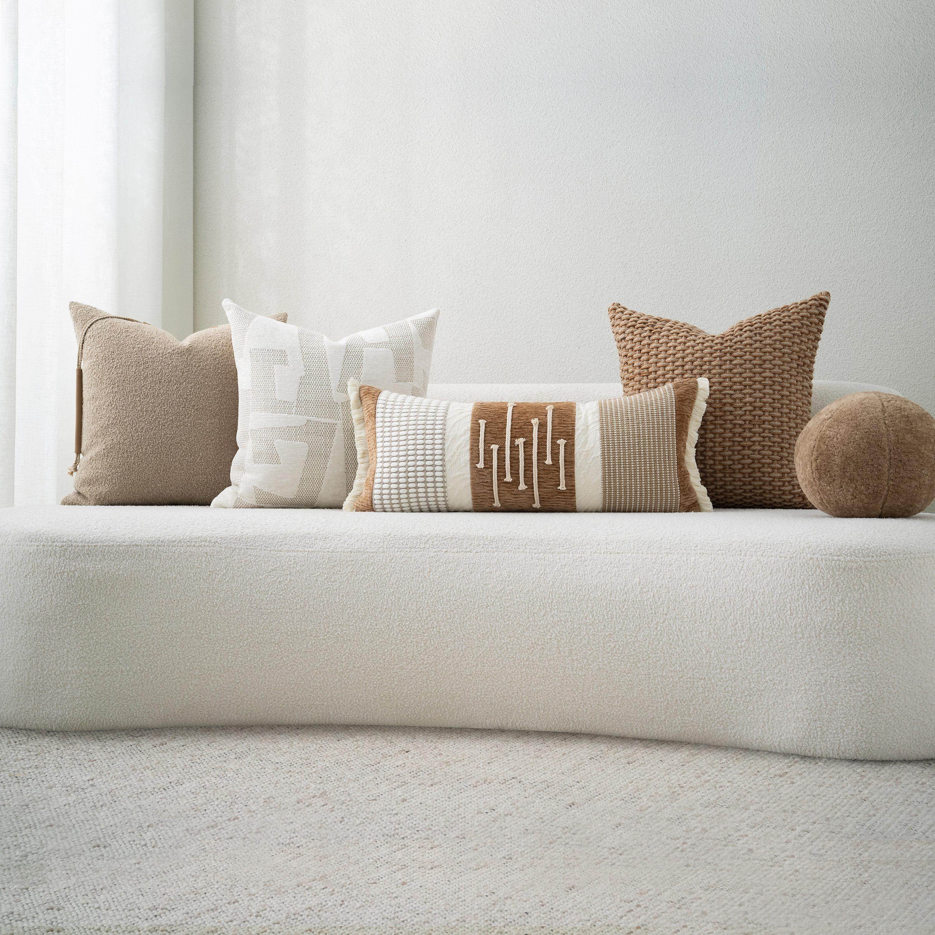 元熙壹品【侘寂风】米色沙发抱枕高级样板房民宿别墅轻奢靠枕腰枕