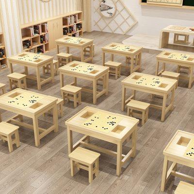 实木围棋象棋桌中小学生围棋培训桌儿童五子棋下棋桌辅导班课桌椅