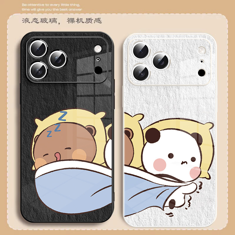 苹果17promax情侣手机壳iphone15睡觉情侣小熊13m