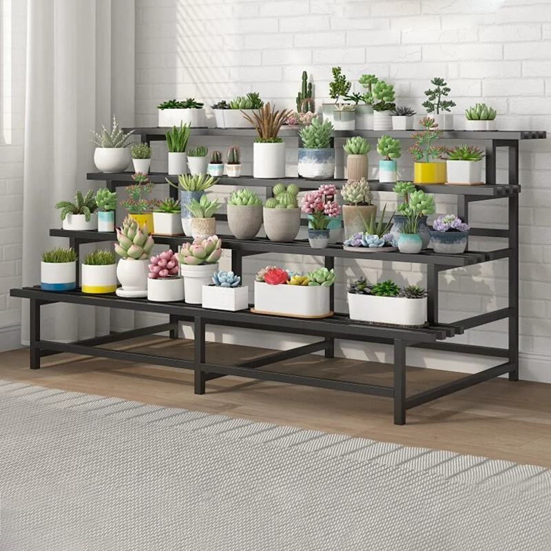 花架置物架阳台客厅落地式多肉铁艺多层户外庭院花盆不锈钢阶梯式