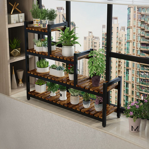 阳台飘窗铁艺多层花架阳台花盆架多肉植物窗台置物架靠墙超窄花架