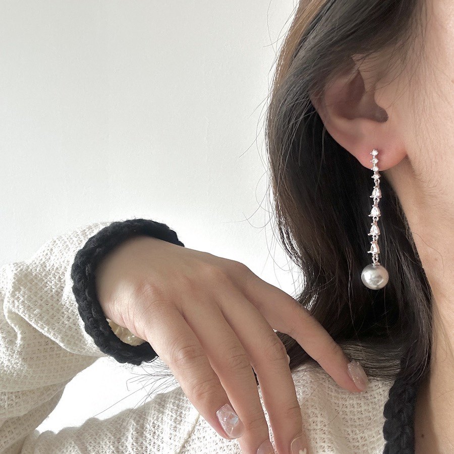 2023秋冬新款轻奢复古长款灰珍珠皓石耳环女小众设计感高级耳饰,饰品/流行首饰/时尚饰品新,耳环,淘宝优惠券,粉丝福利购,淘宝优惠卷