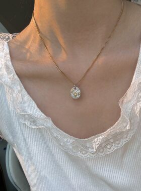 简约小众月球陨石坑吊坠项链ins金属风叠戴设计高级气质锁骨链女