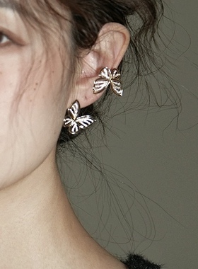 春夏季蝴蝶耳环女小众设计感高级小巧优雅法式百搭冷淡风耳钉