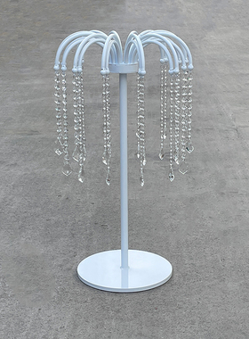 新款婚庆道具白色珠链装饰桌面摆件