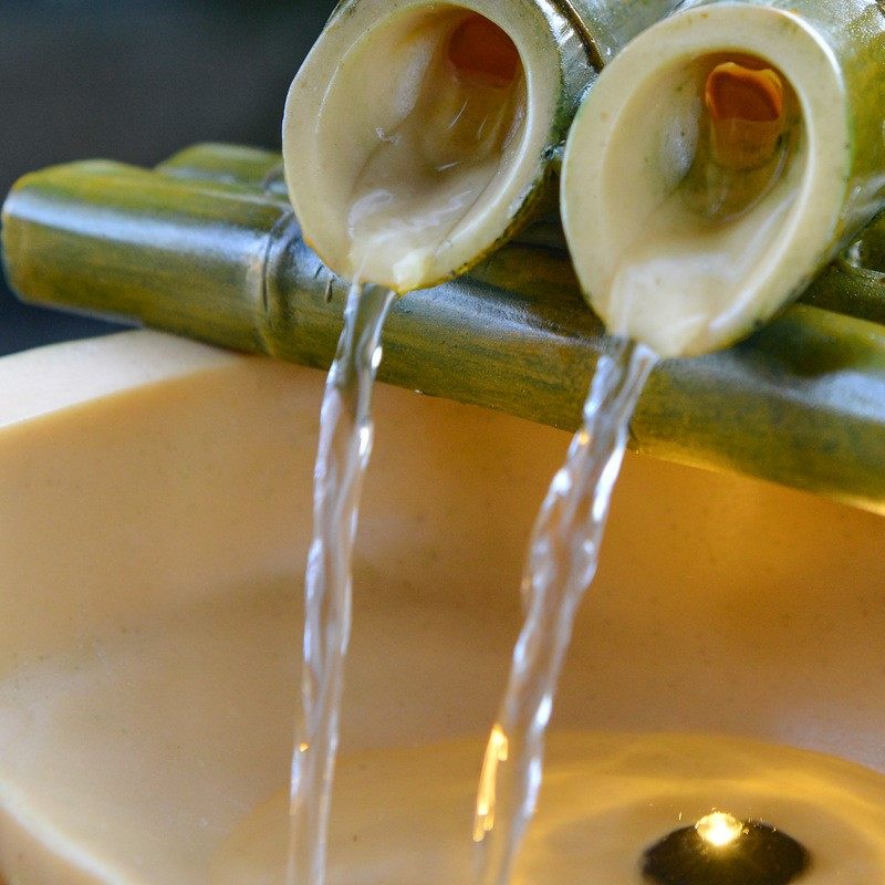 家里永动机循环流水器水景喷泉竹子小摆件家庭桌面装饰品家居用品