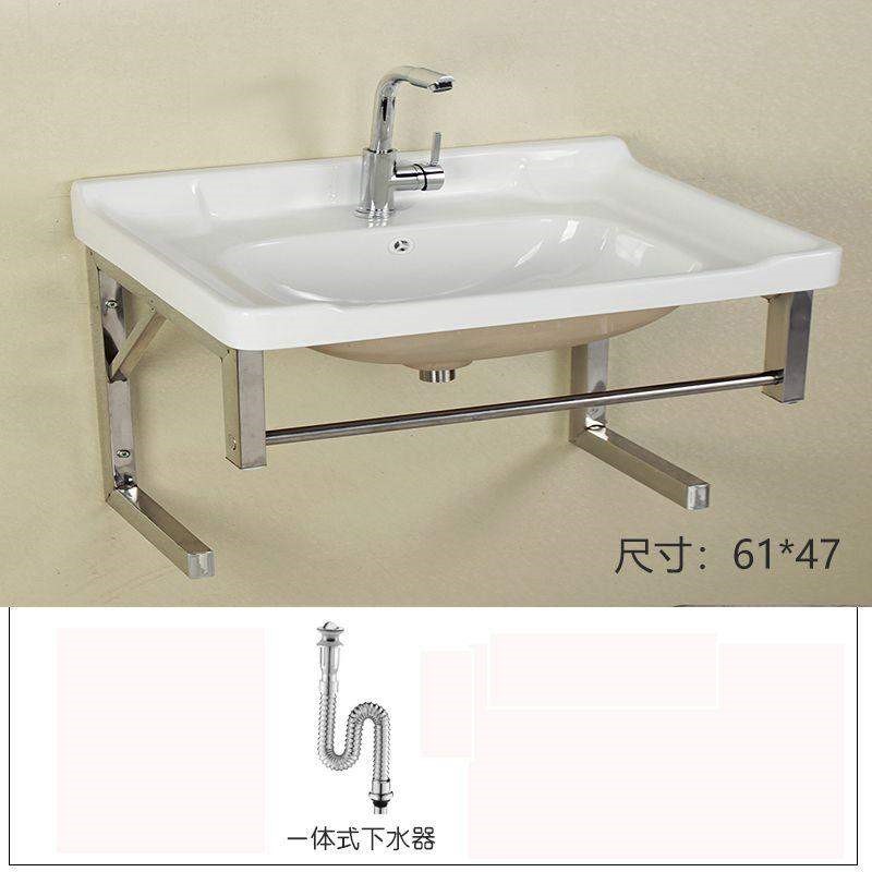 单盆台盆洗面盆洗脸盆一体陶瓷盆半嵌入式台上盆艺术盆方形洗手盆