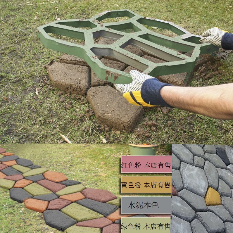 地砖地面石材模矩形模具用具欧式过道花园造景浮雕水泥室外度假村