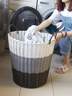 收纳装脏玩具的家用筐脏衣篮放衣物衣服储物框藤编桶洗衣大号篓子