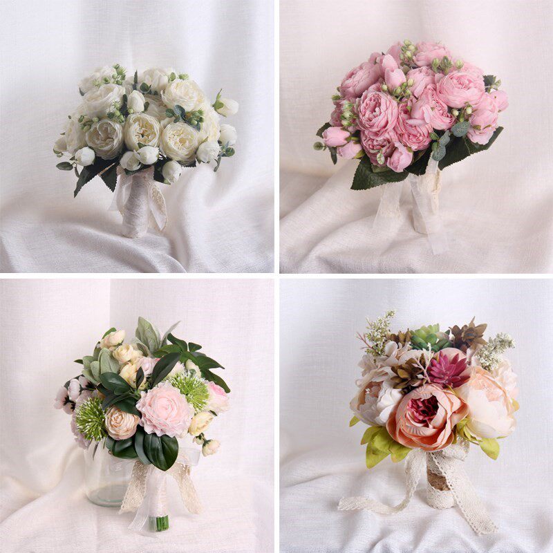 结婚献礼束花送花牢固手棒橱窗手捧花新郎表白清新韩式婚庆森系