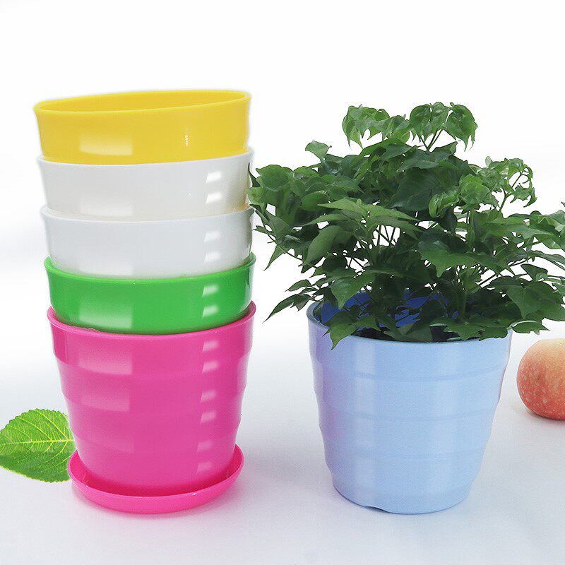 【多个实惠装】环保塑料花盆带托盘绿植多肉大号花盆特价清仓