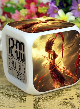 七彩之魔童降世哪吒床头夜灯电子静音闹钟学生周边闹钟可来图定制