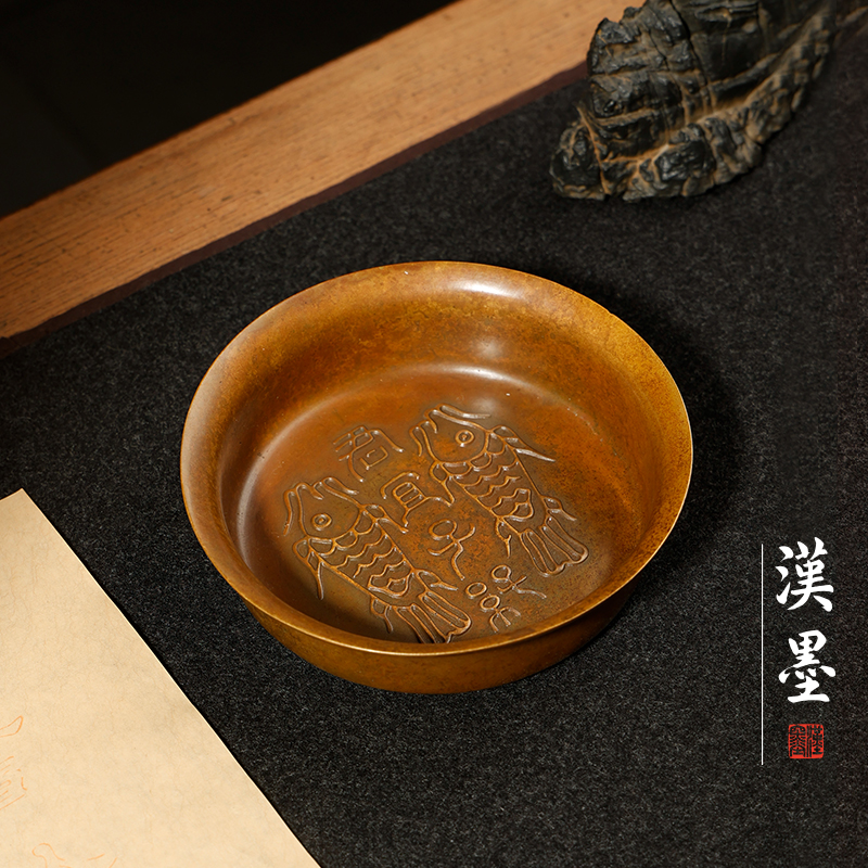 青铜器君宜子孙双鱼笔洗