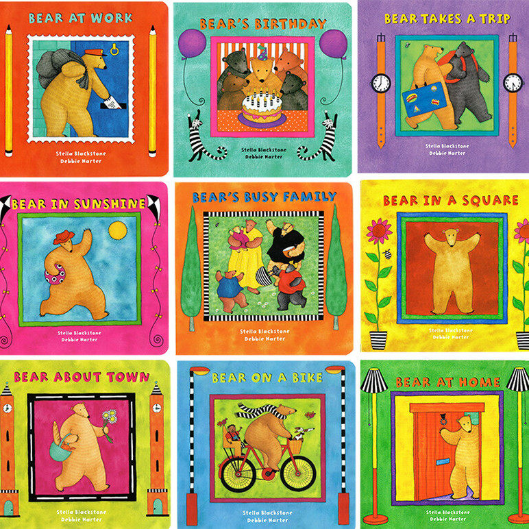 【预售Q】英文原版 快乐的比尔熊 纸板书 9册合售 Bear on a Bike /About Town /in a Square / Busy Family【上海香港三联书店】