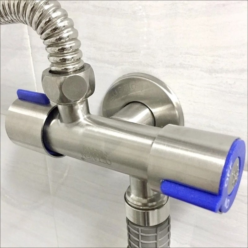 家用双开关上下三通4分双控一进二出304不锈钢马桶洗衣机三角阀