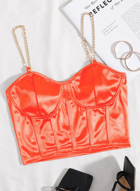 Solid color suspender vest with bottom layer纯色吊带背心打底