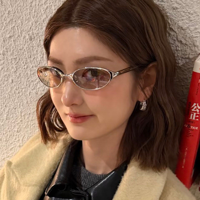 G家老钱风椭圆防紫外线墨镜女