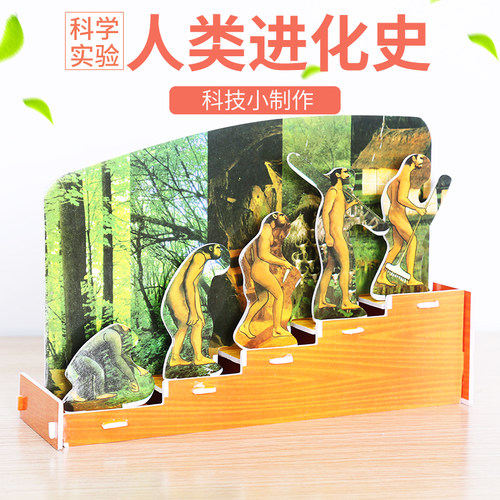 diy学生进化史教具科技小制作