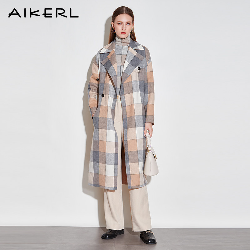 AIKERL艾可儿秋冬新款女毛毛呢外套